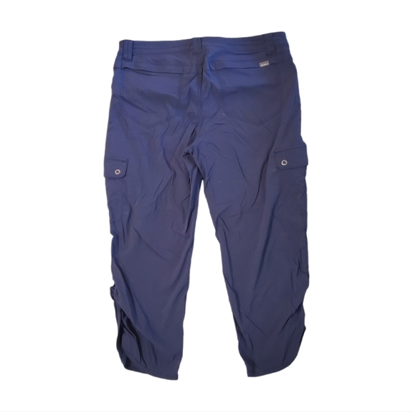 Eddie Bauer Women's Black Blue Nylon Crop Cargo Hiking Pants Size 8 - Picture 2 of 6